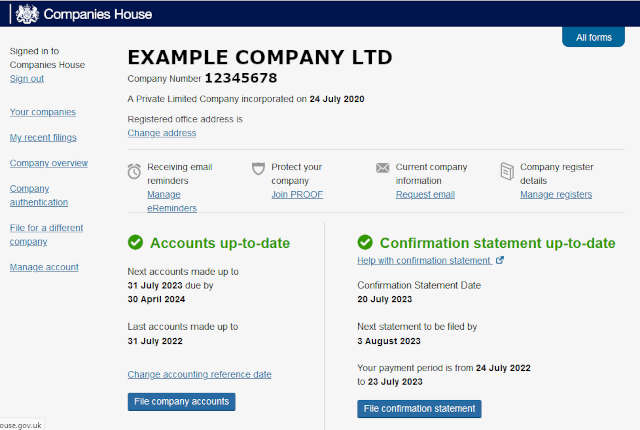 Web Filing at Companies House will no longer be available
